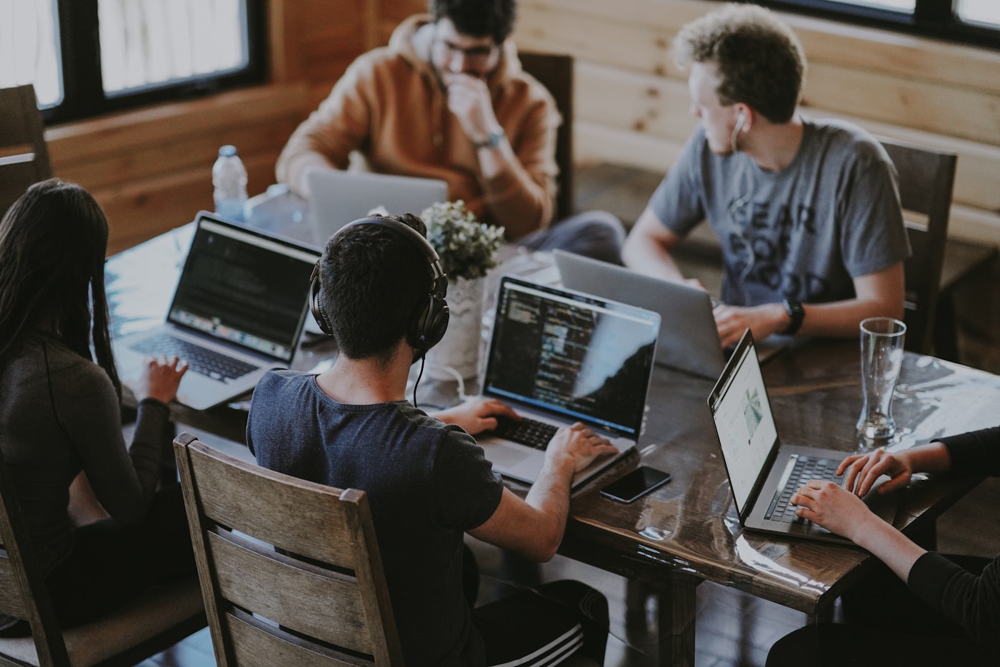 Founders collaborating on a business plan